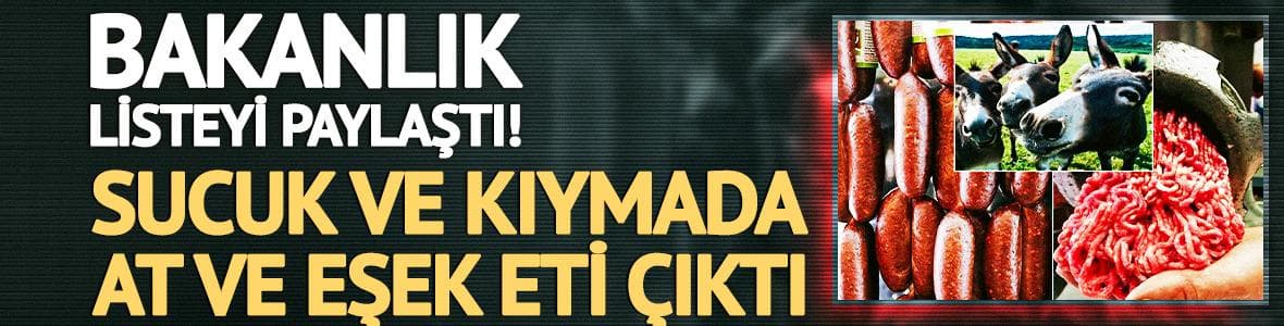 Bakanlık listeyi paylaştı! Sucuk ve kıymada at ve eşek eti çıktı