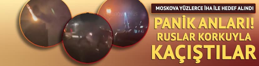 Moskova yüzlerce İHA ile hedef alındı! Panik anları, Ruslar korkuyla kaçıştılar